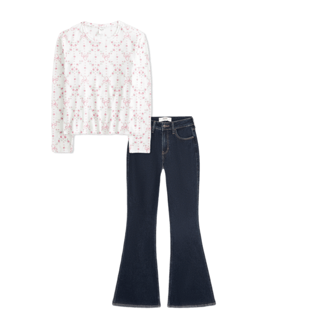 High-Rise Dark Wash Flare Jeans