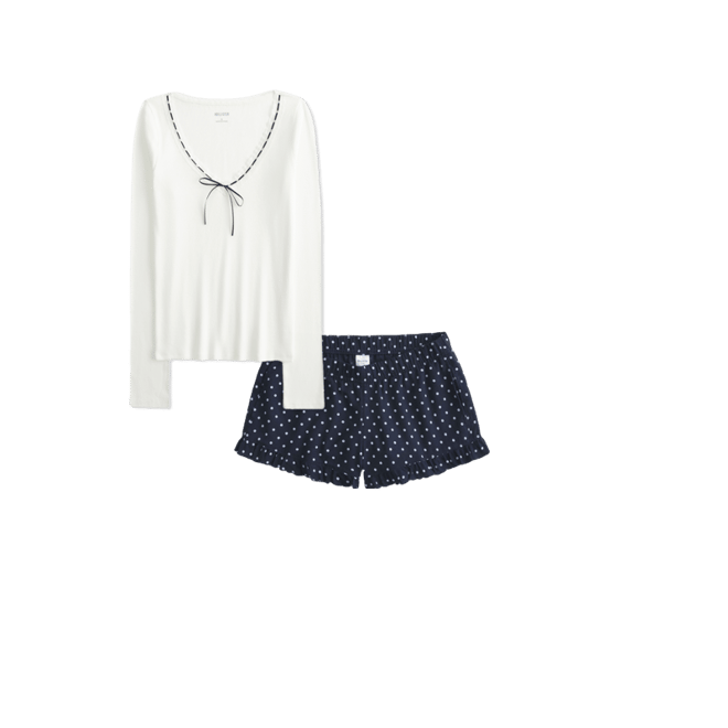 Long-Sleeve Lace Trim Top