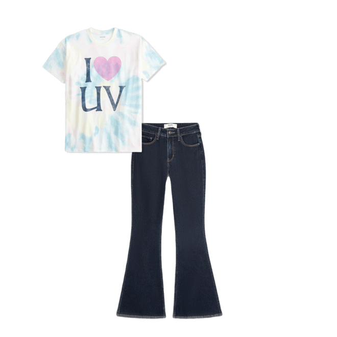 High-Rise Dark Wash Flare Jeans