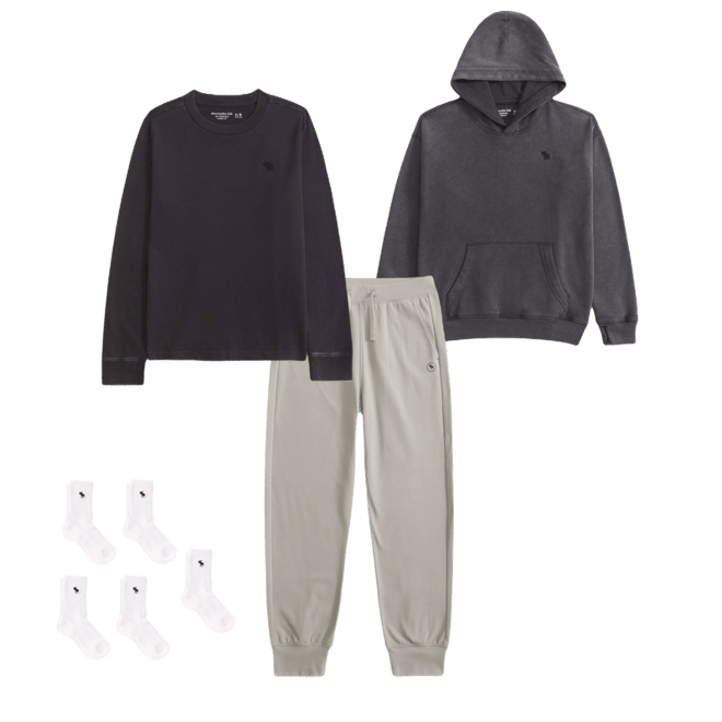 washed essential long-sleeve icon crew tee