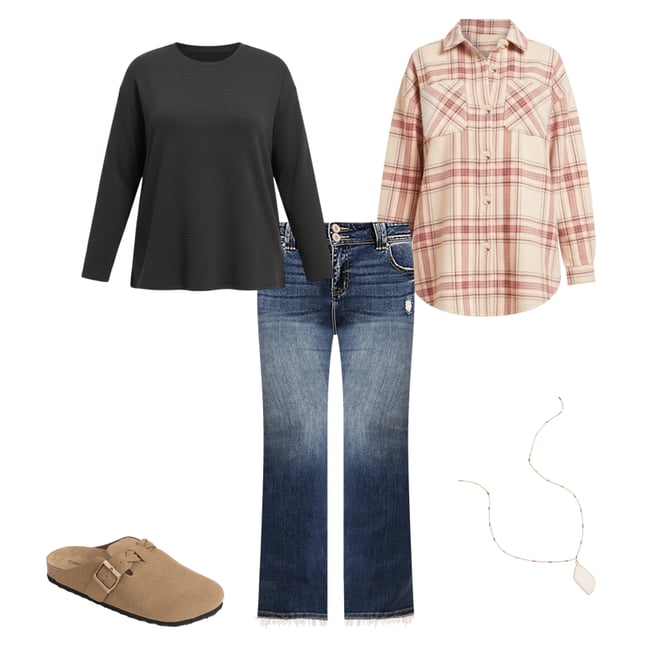 Plus Size KanCan™ Mid Rise Double Button Frayed Hem Bootcut Jean