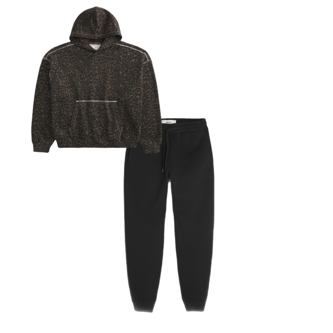 Baggy Cinch Leopard Print Hoodie