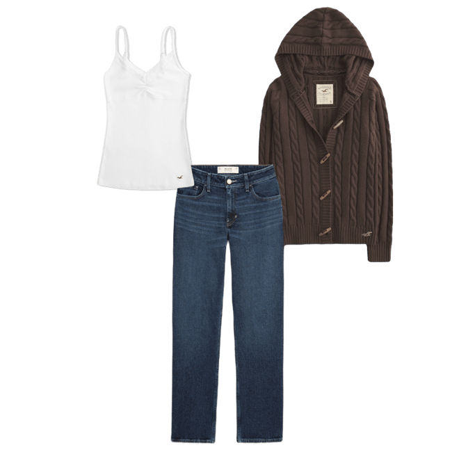 High-Rise Dark Wash Straight Jeans