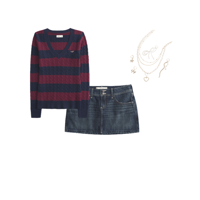 Cable-Knit V-Neck Icon Sweater