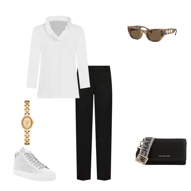 J.McLaughlin Durham 3/4 Sleeve Ruffle Top | Dillard's