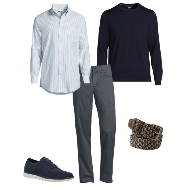 Men's Fine Gauge Cotton Crew Neck Sweater | Lands' End