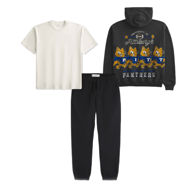 Boxy University of Pittsburgh Panthers Graphic Hoodie