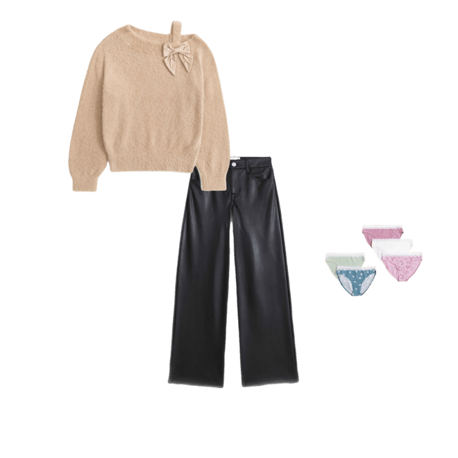 vegan leather high rise wide leg pant