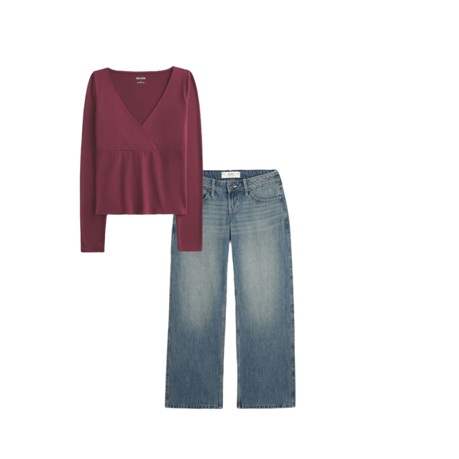 Long-Sleeve Seamless Fabric Wrap Top