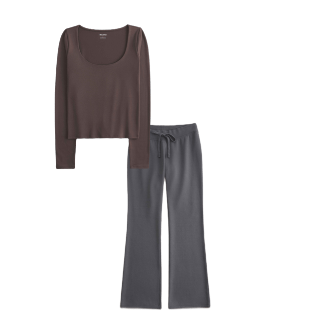 Long-Sleeve Seamless Fabric Scoop Baby Tee