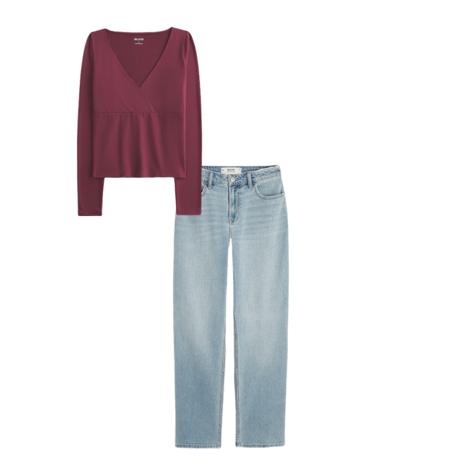 Long-Sleeve Seamless Fabric Wrap Top