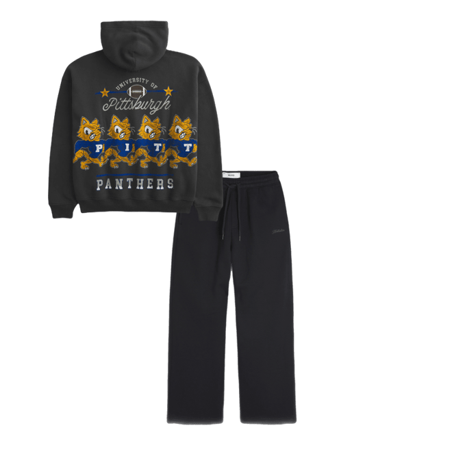 Boxy University of Pittsburgh Panthers Graphic Hoodie