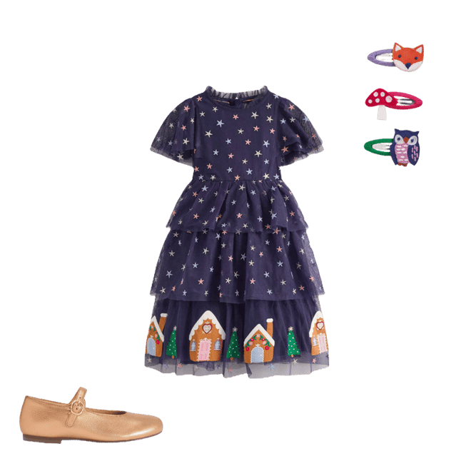 Tulle Tiered Gingerbread Dress-Medieval Blue | Boden UK