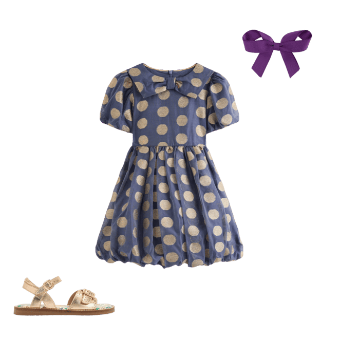 Bubble Hem Party Dress-College Navy Gold Spot | Boden Global