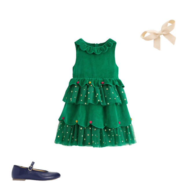 Christmas Tree Tulle Dress-Shady Green | Boden Global