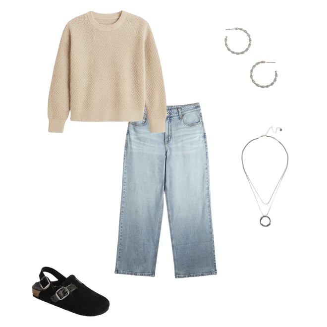 edgely™ Adjustable Waist High Rise Wide Leg Jean