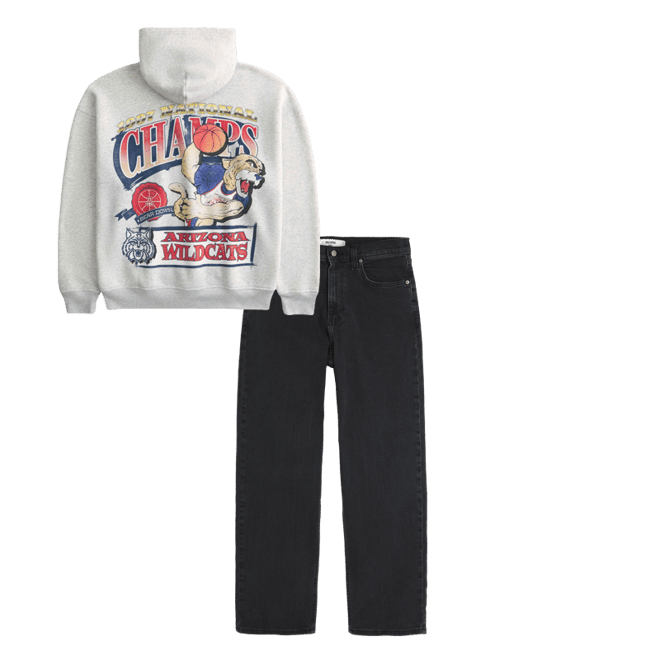 Boxy University of Arizona Wildcats Graphic Hoodie