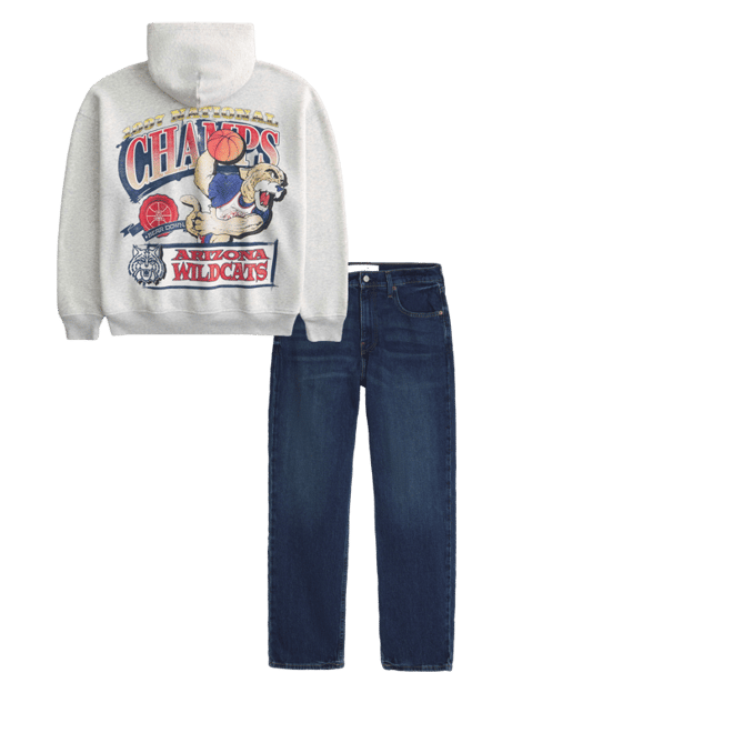 Boxy University of Arizona Wildcats Graphic Hoodie