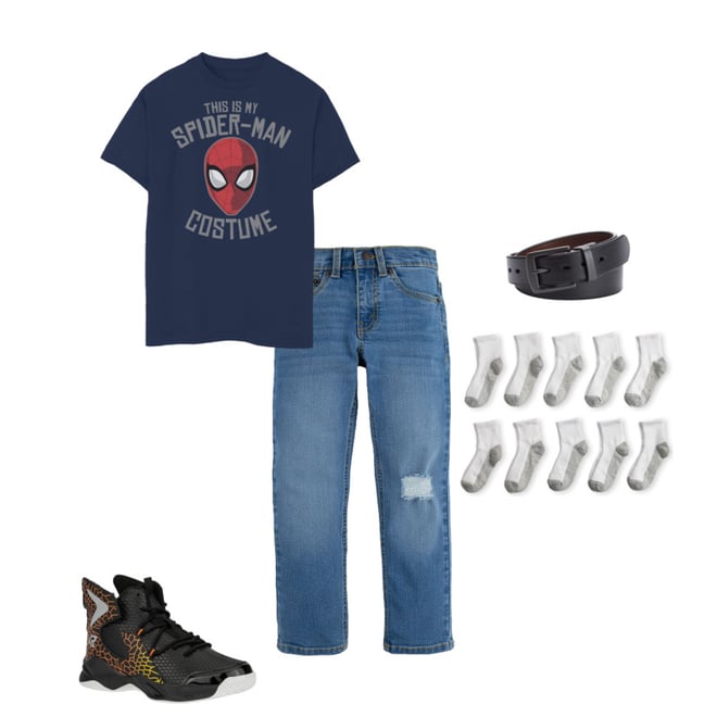 Boys 8 20 Marvel Spider Man Halloween Costume Mask Graphic Tee - spiderman homecoming pants roblox