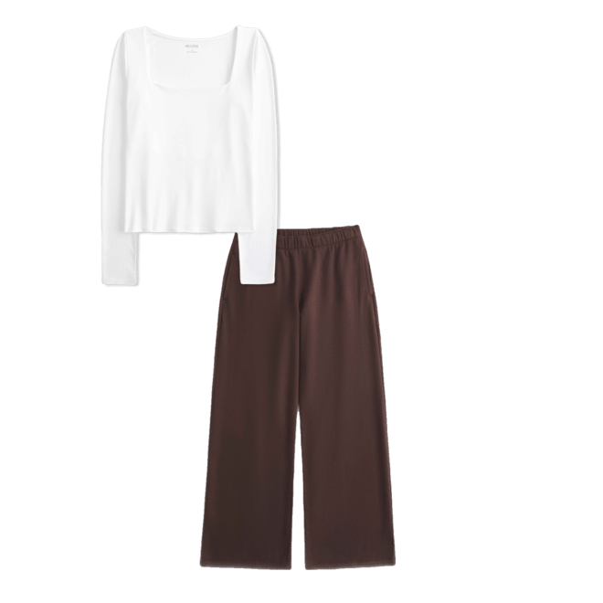 Long-Sleeve Seamless Fabric Square-Neck Baby Tee