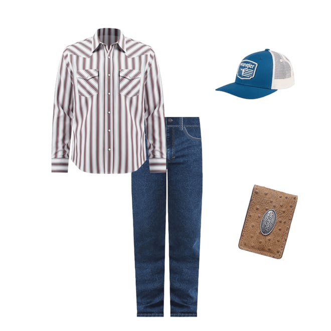 Wrangler® Cowboy Cut® Original Fit Active Flex Jeans in Stonewash