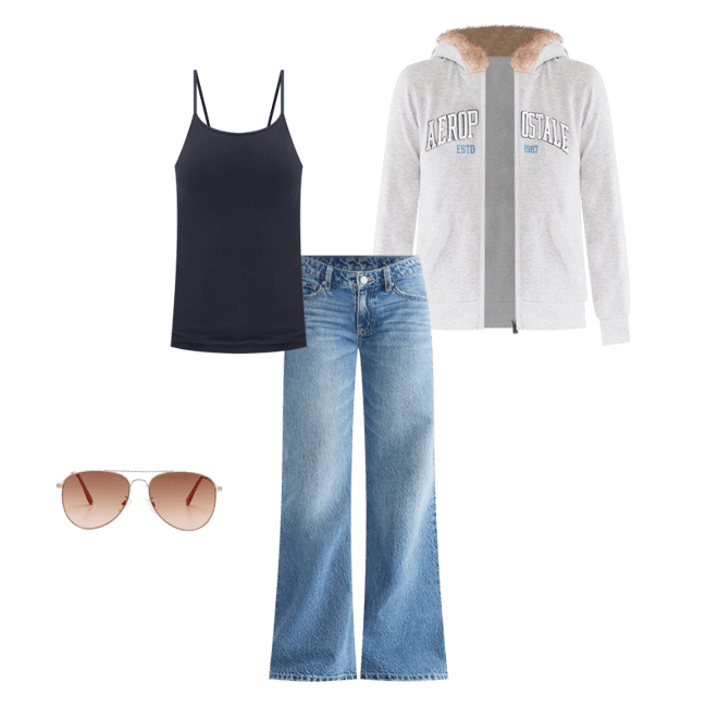 Low-Rise Baggy Flare Jean