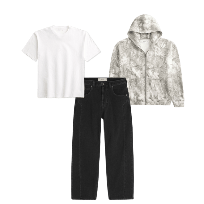 Boxy Camo Zip-Up Hoodie