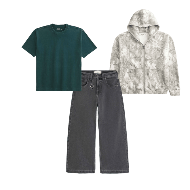 Boxy Camo Zip-Up Hoodie