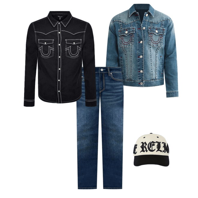 TRUE RELIGION X VON DUTCH JIMMY BIG T DENIM JACKET - IVY BREAKER
