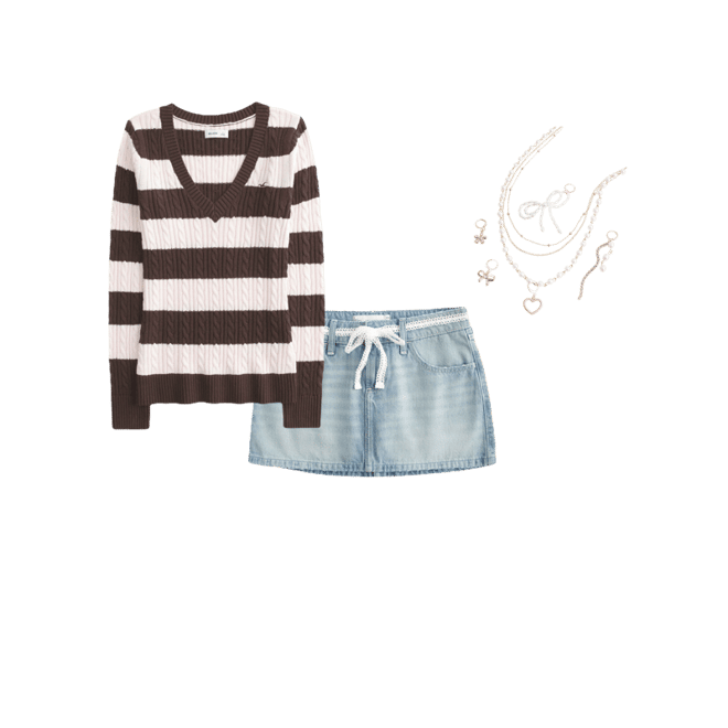 Cable-Knit V-Neck Icon Sweater