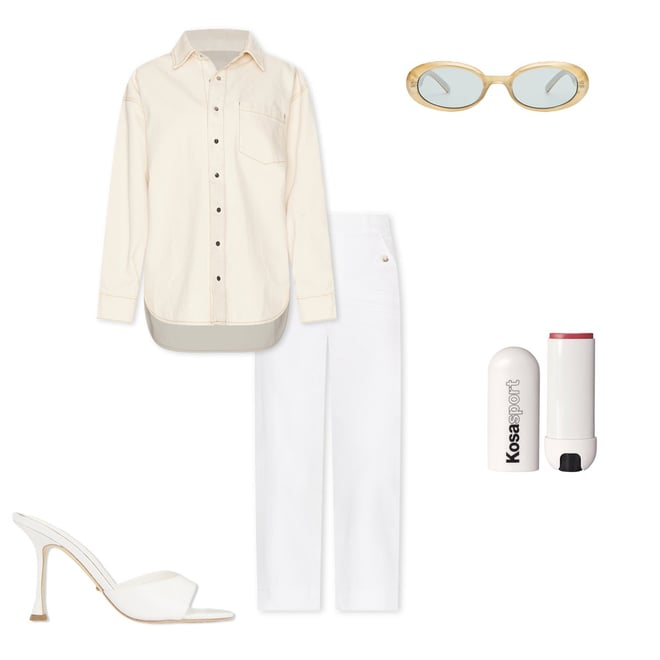 SPANX Stretch Twill Cropped Wide Leg Pant in Bright White | REVOLVE