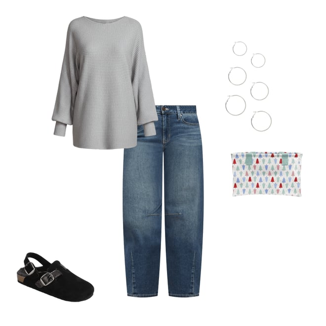 24/7 Dakota Metallic Horizontal Ribbed Dolman