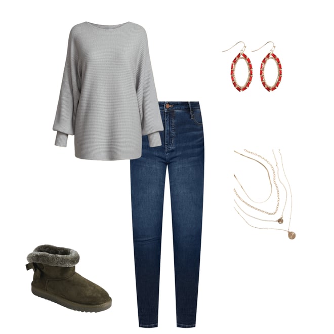 24/7 Dakota Metallic Horizontal Ribbed Dolman