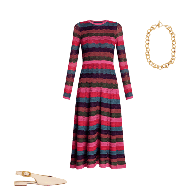 boden metallic stripe dress Metallic Wave Dress - Multi Stripe