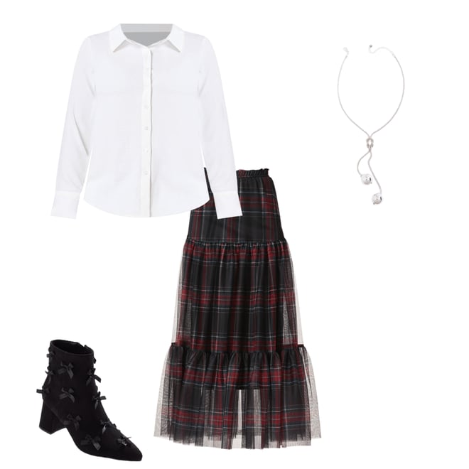  Cato Fashions | Cato Plus Plaid Mesh Maxi Skirt