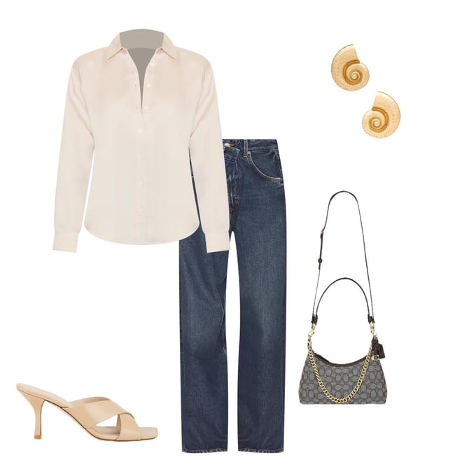 tomoworks　REVOLVE SPANX Silky Smooth Button Down in Birch | REVOLVE