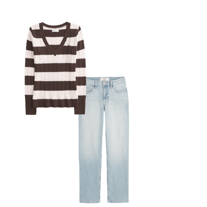 Cable-Knit V-Neck Icon Sweater