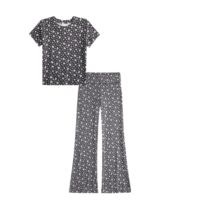 Always Cozy Knit Foldover Waist Flare Pants