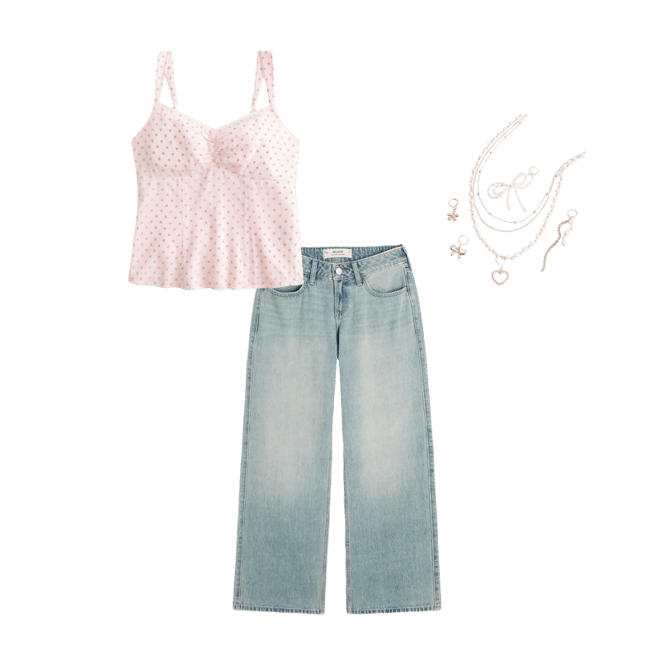 Lace Trim Chiffon Tank