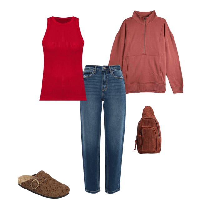 Variegated Half Zip Sweatshirt