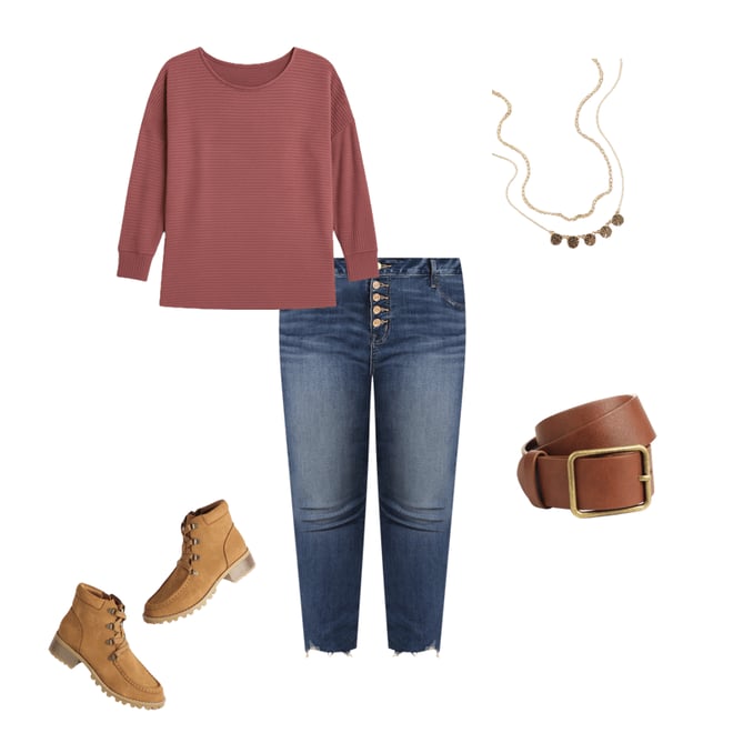 Plus Size 24/7 Dakota Horizontal Ribbed Dolman