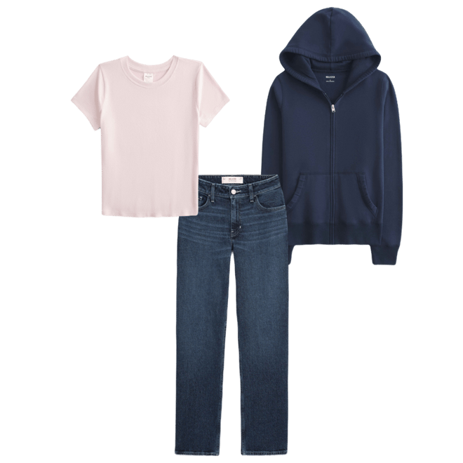 High-Rise Dark Wash Straight Jeans