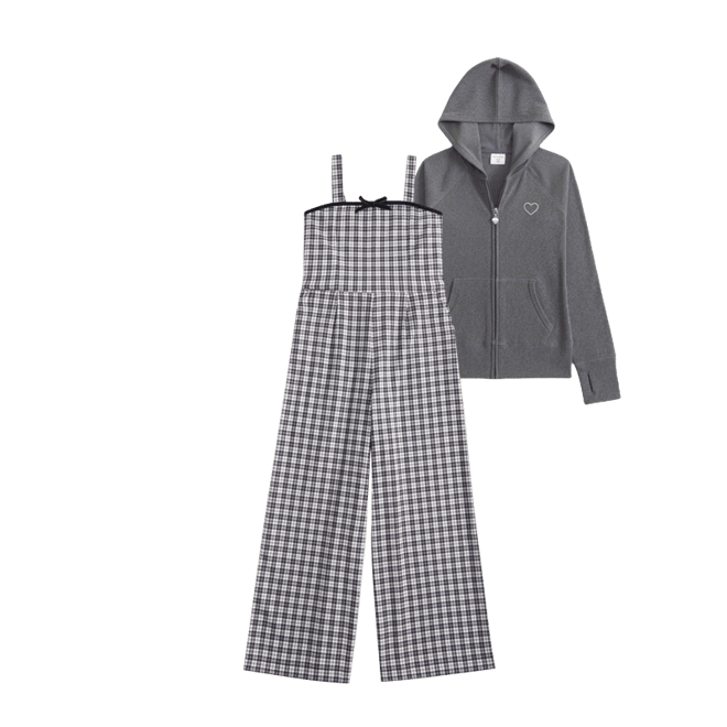 tie-front plaid jumpsuit