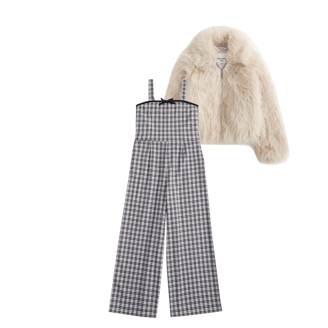 tie-front plaid jumpsuit