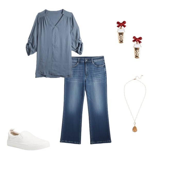 Gold Holiday Latte Drop Earrings