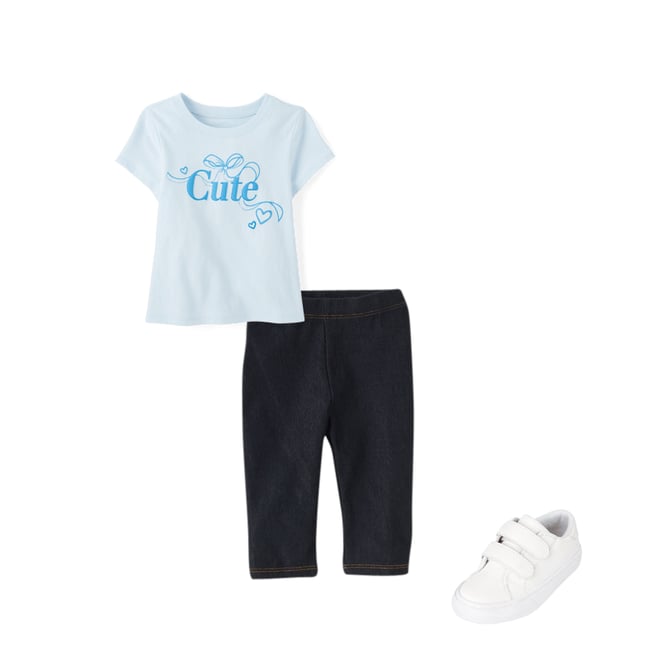 Baby And Toddler Girls Faux Denim Capri Leggings DENIM The