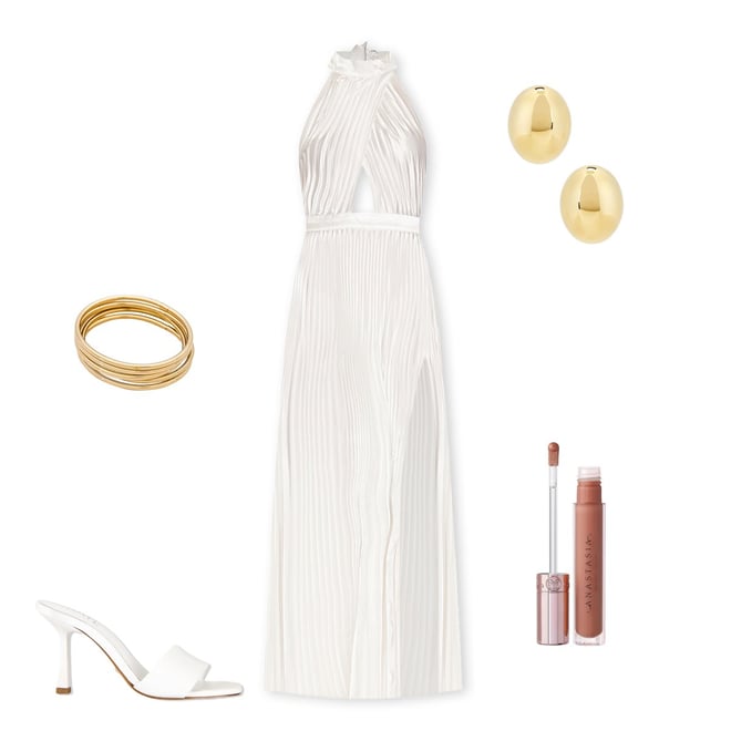 L'IDEE Renaissance Split Gown in Blanc | REVOLVE