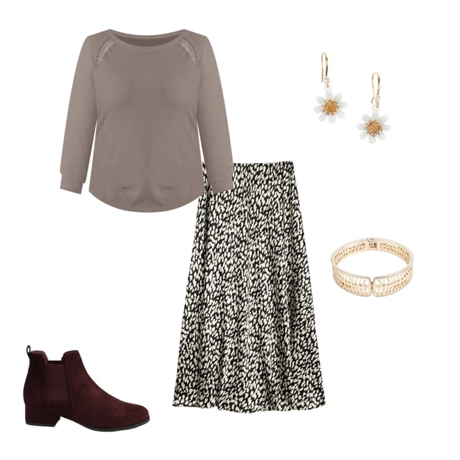 White And Gold Floral Drop Earrings