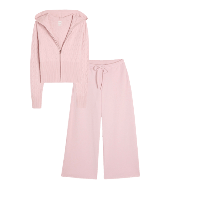 Gilly Hicks Cable-Knit Zip-Up Hoodie Sweater