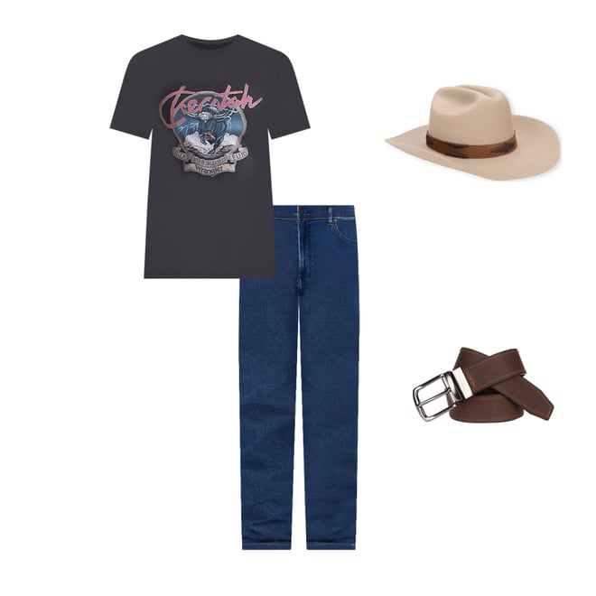 Men's Reversible Engraved Belt in Black